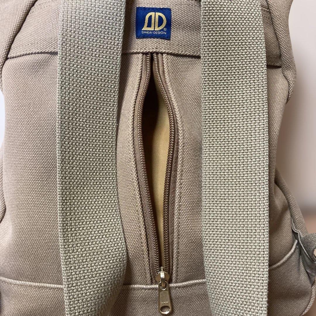 シライデザイン　帆布リュック【カーキ】