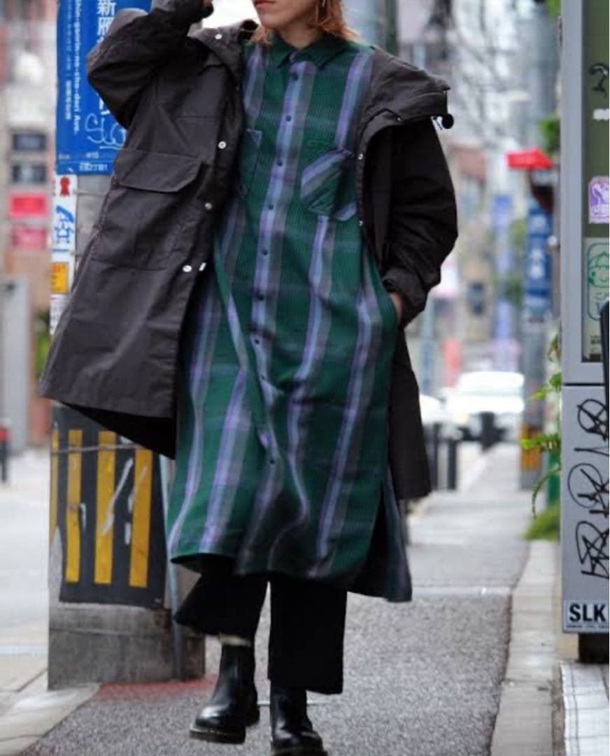 美品 THE NORTH FACE PURPLE LABEL チェックワンピース