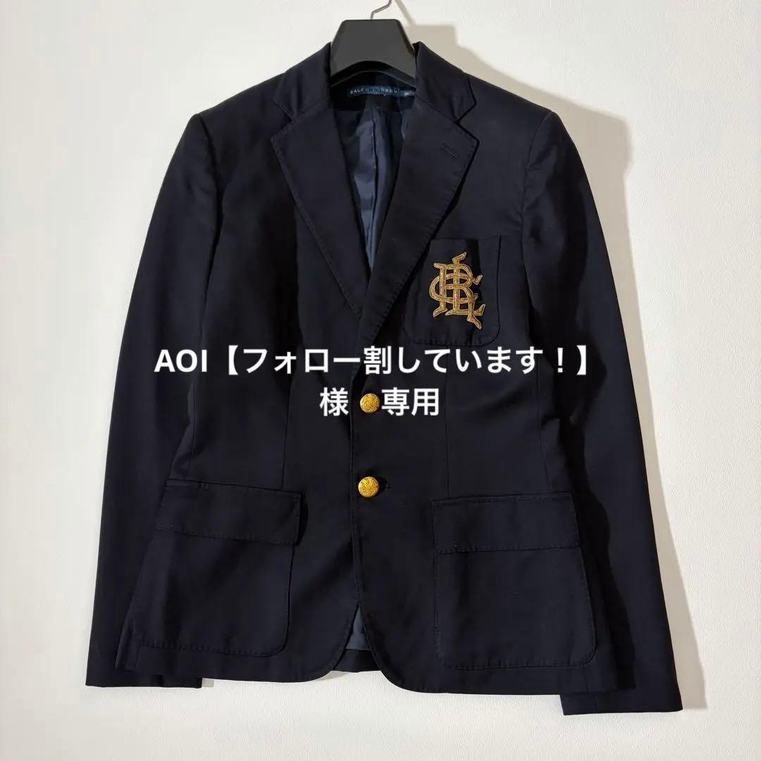 ポロラルフローレン　紺ブレ　金ボタン　エンブレム　イタリア製　2B S