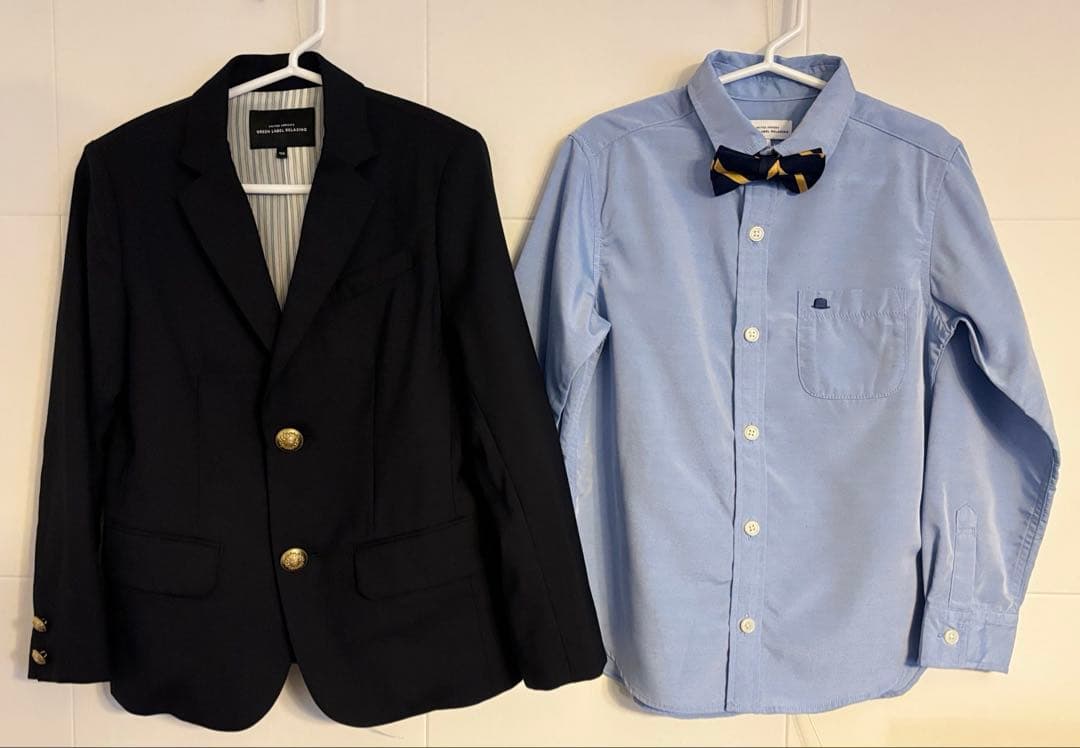 【125cm 】スーツ上下　シャツ　蝶ネクタイ　セット　入学式