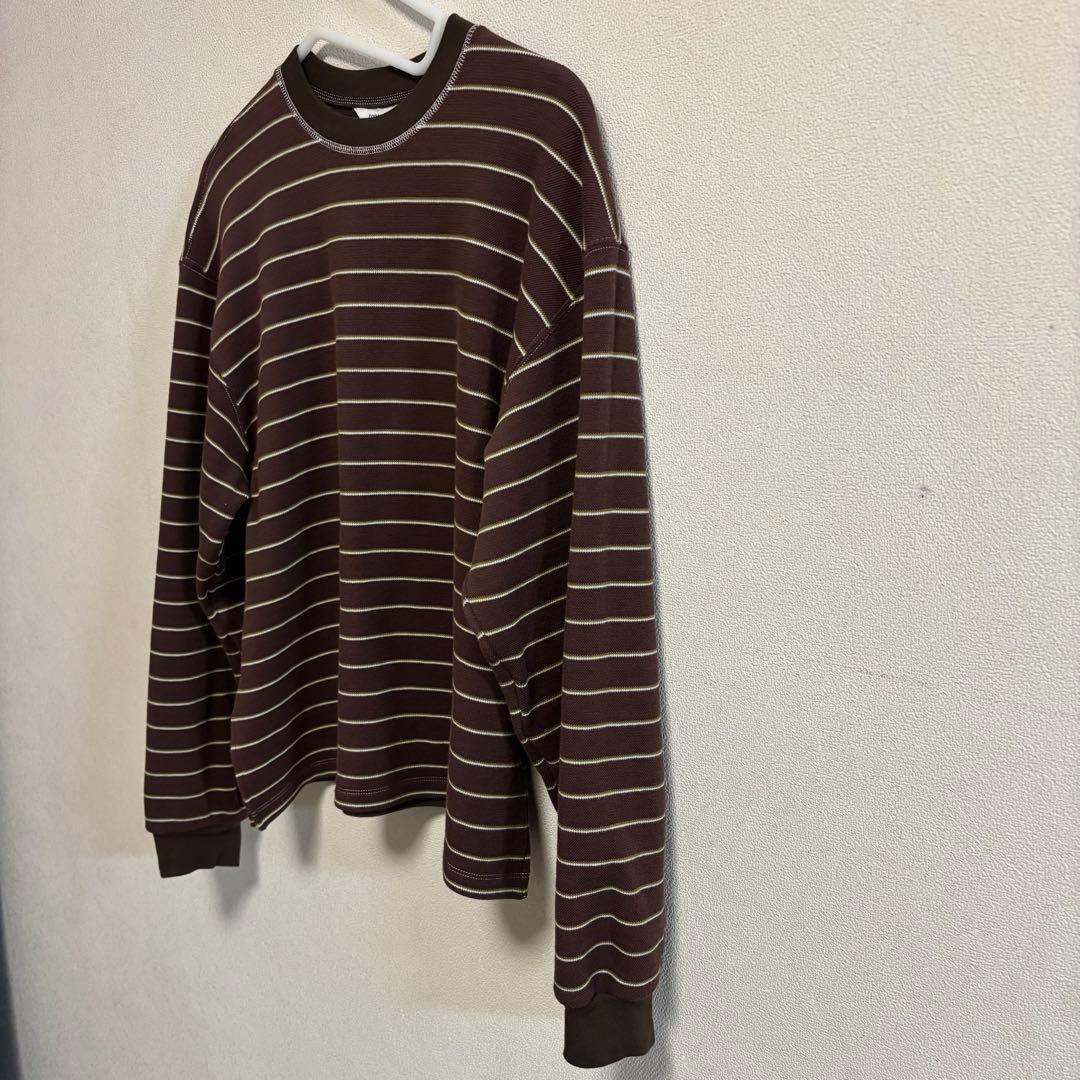 TODAYFUL Border Long T-shirts チョコ