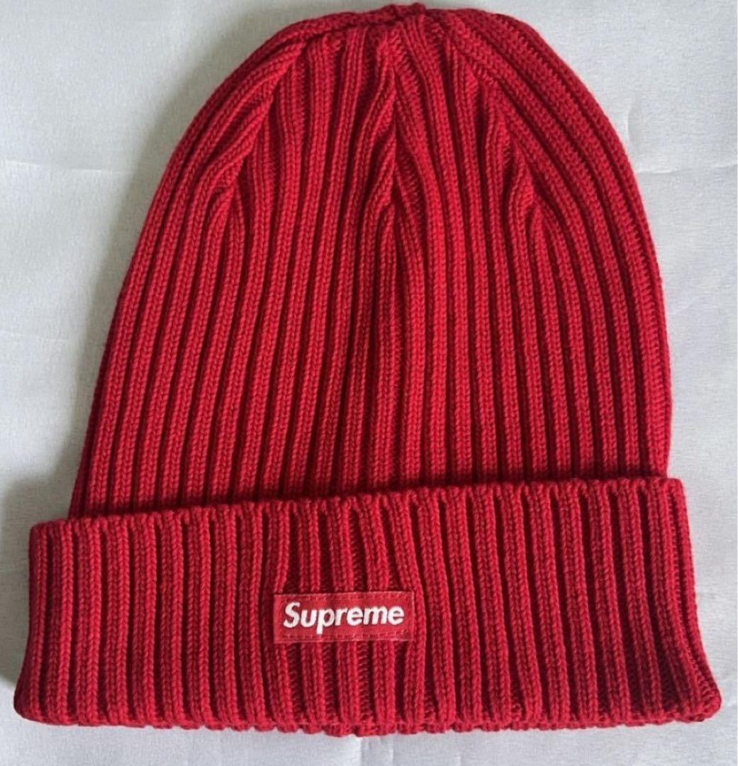 アメリカSupreme正規店購入品！シュプリーム ロゴ　ビーニー　レッド