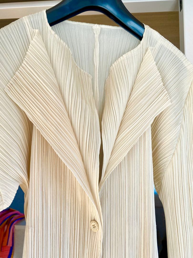 PLEATS PLEASE 一粒ボタン　テーラードジャケット　カーディガン