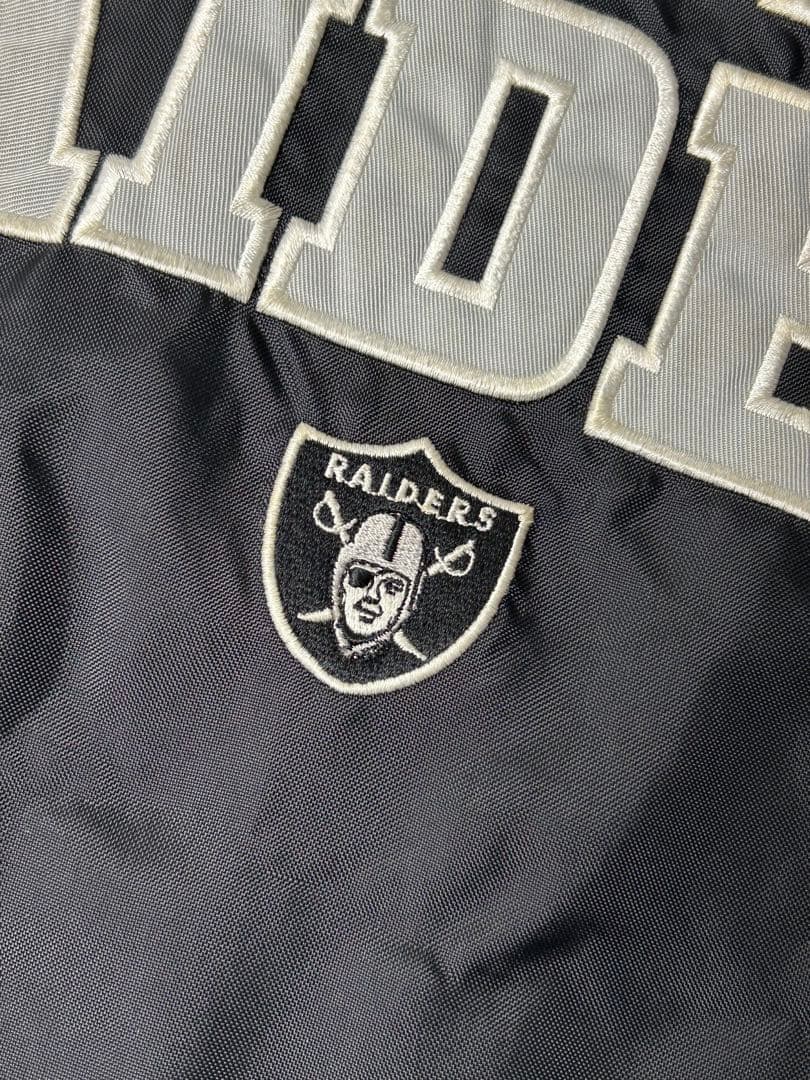 Majestic ゲームシャツ　長袖　ブラック　RAIDERS ナイロン　XL