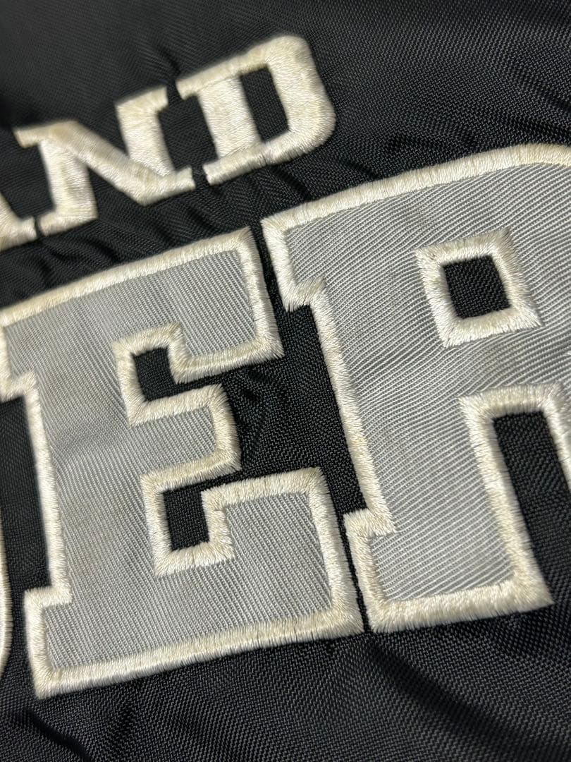 Majestic ゲームシャツ　長袖　ブラック　RAIDERS ナイロン　XL