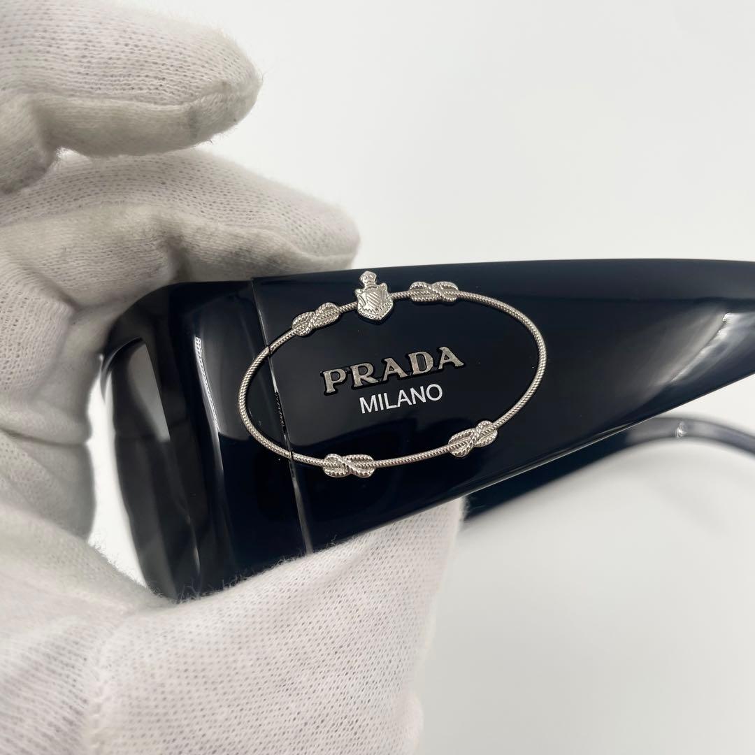 【✨未使用級 付属品完備】 プラダ サングラス メタルロゴ Y2K ブラック