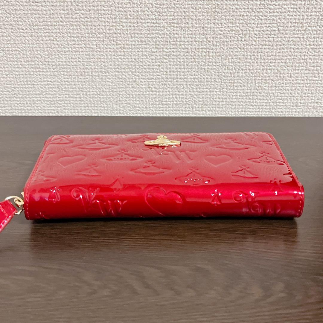 VivienneWestwood 財布　レッド　エナメル　型押し　長財布