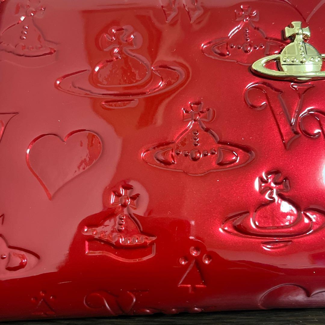 VivienneWestwood 財布　レッド　エナメル　型押し　長財布