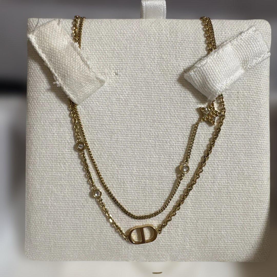 Petit CD ダブル ネックレス　dior ゴールド　2連