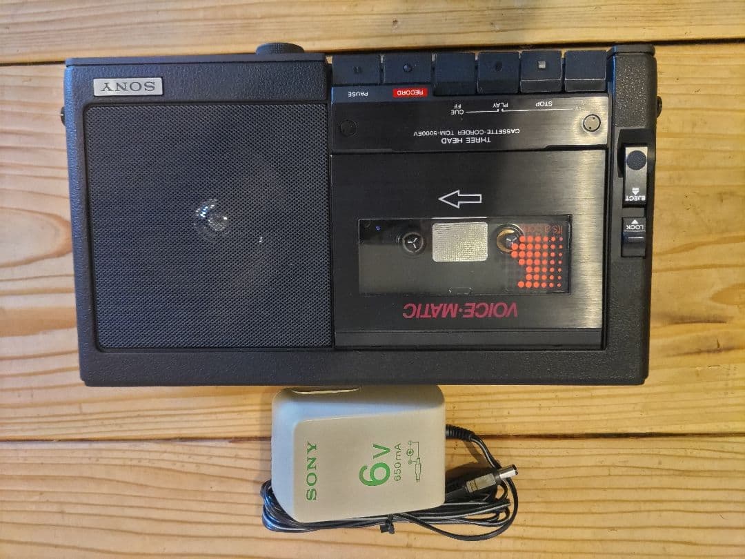 Sony TCM‐5000EV ACアダプター付き　カセットプレーヤー