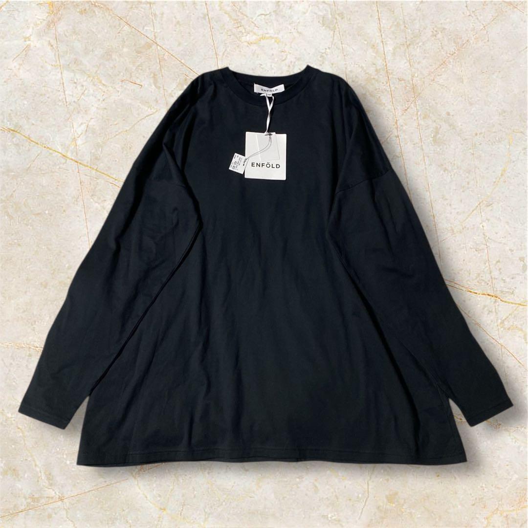 新品タグ付✨【ENFÖLD】 スビン天竺 BOX Aラインカットソー 38 黒