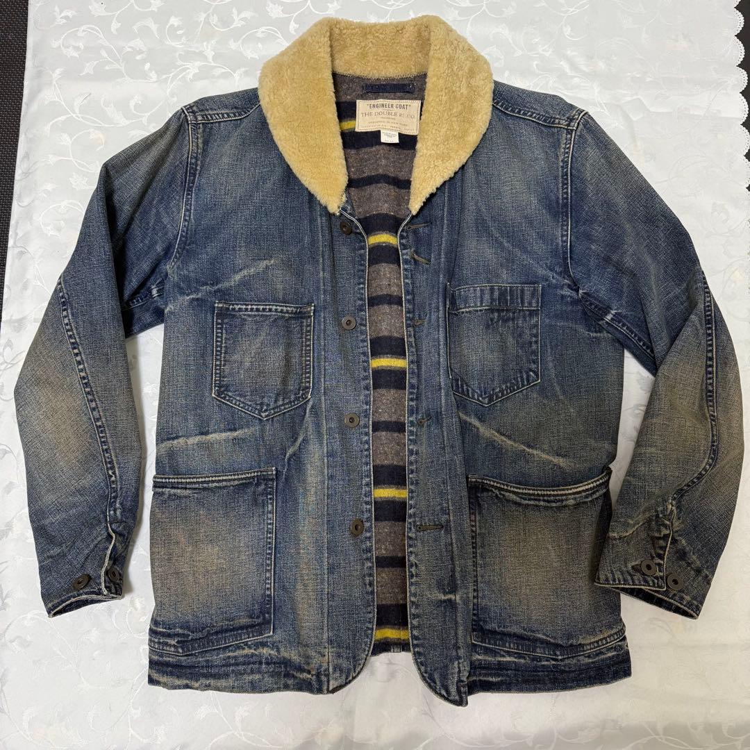 超美品 希少 RRL デニム ボア ジャケット シェアリング ランチコート S