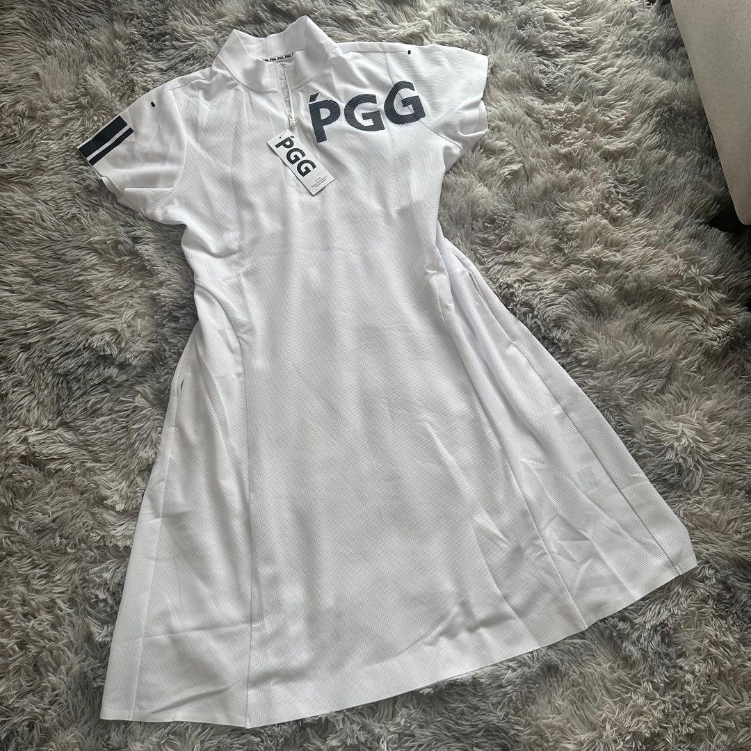 新品　PGG パーリーゲイツ　ワンピース　ハーフジップ　ホワイト　サイズ1
