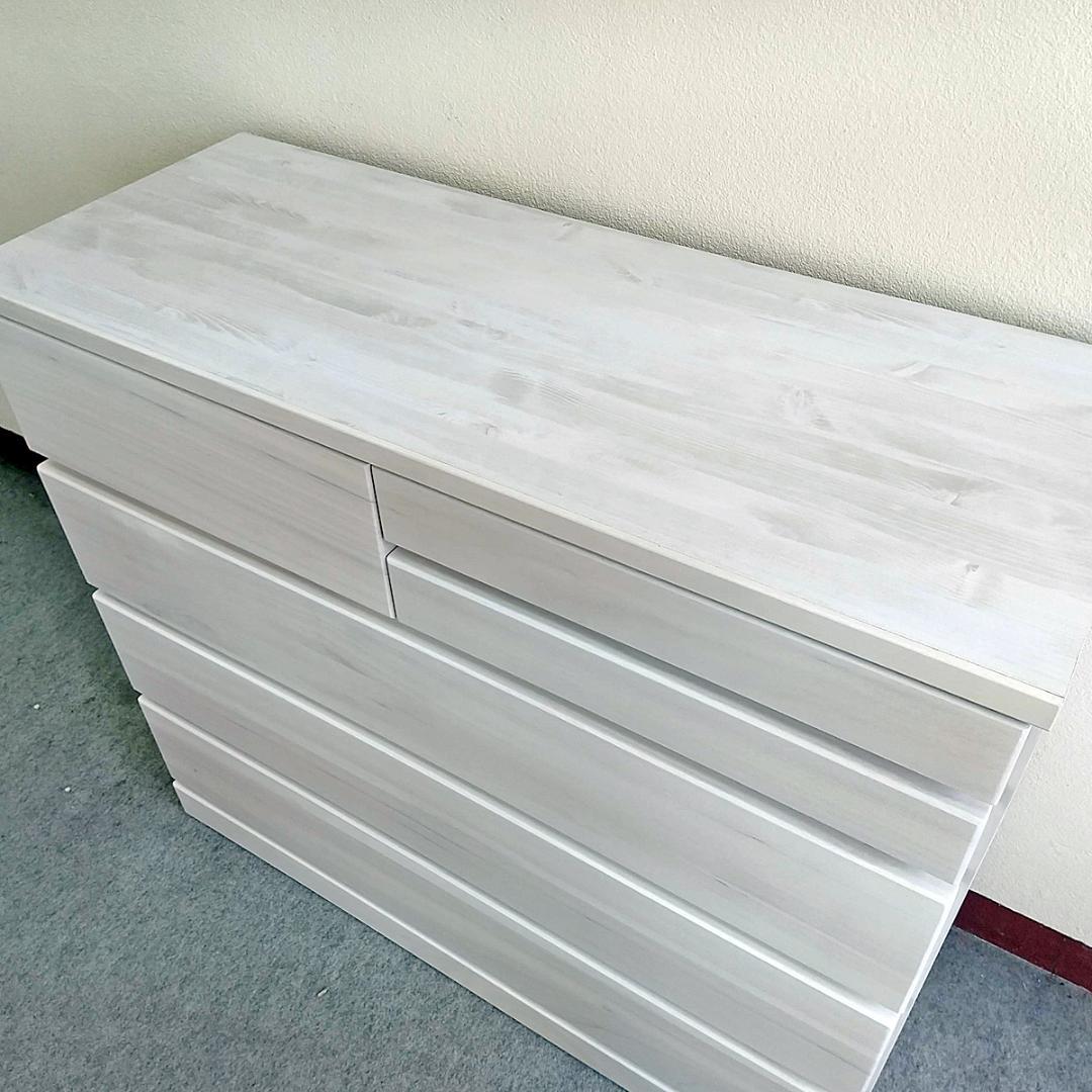 訳ありB品　100cmローチェスト4段　国産品　ホワイト　桐　スライドレール引出