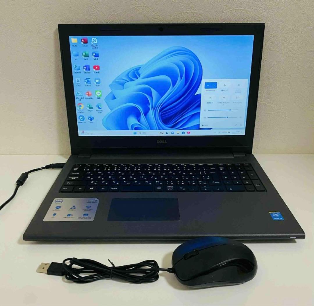 Y39 DellノートパソコンWEBカメラSSD高速Windows11オフィス付