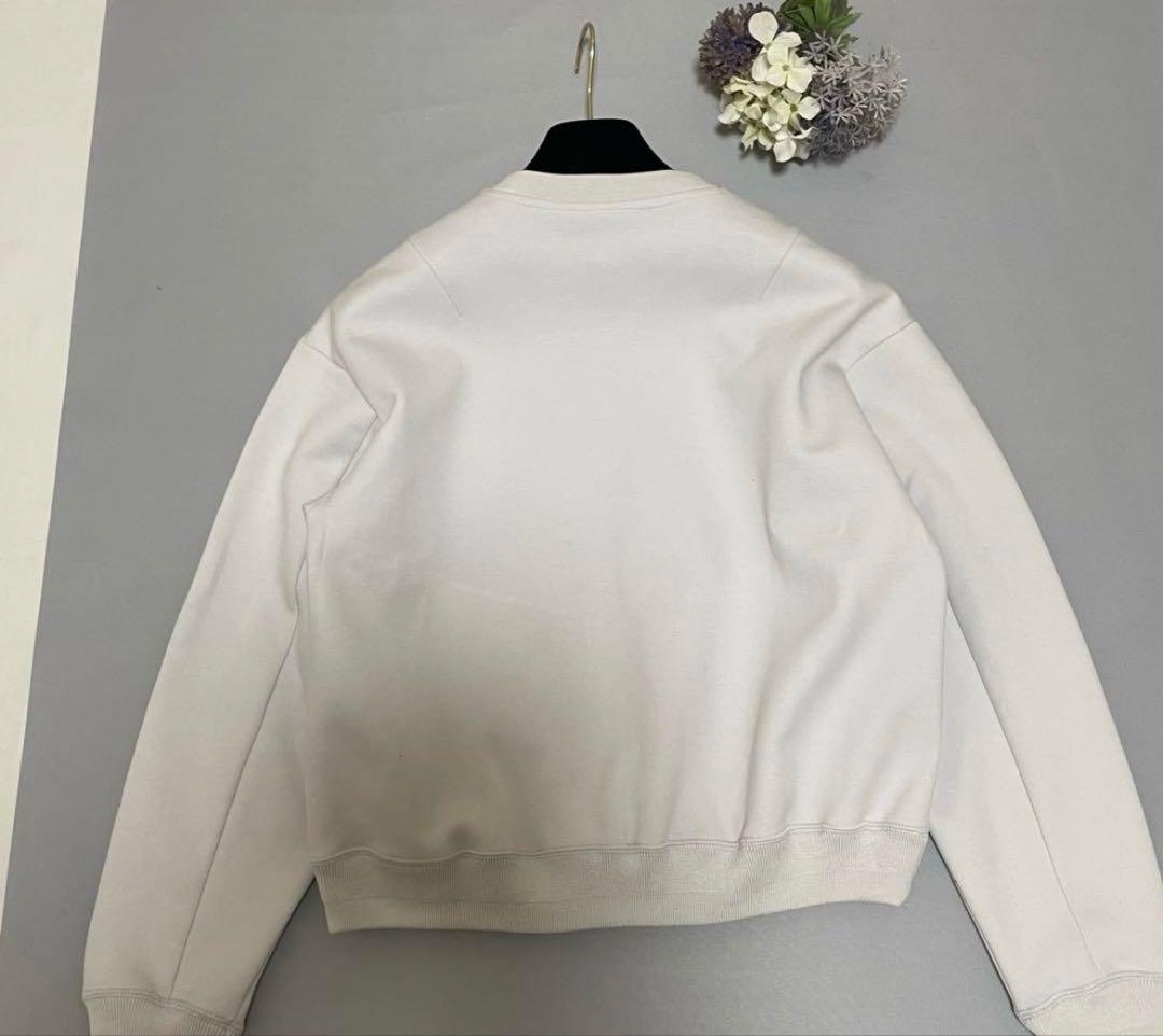 ドゥロワー コットン ロゴ刺繍 ジップアップ ブルゾン ジャケットライトグレー