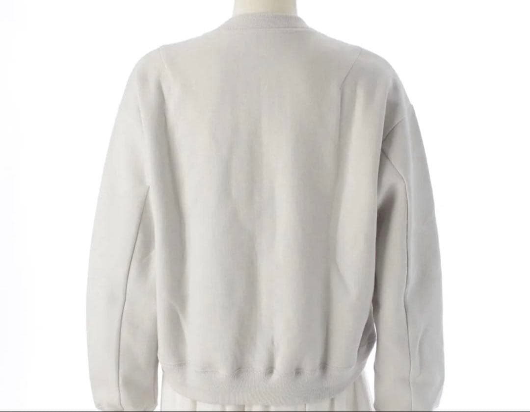 ドゥロワー コットン ロゴ刺繍 ジップアップ ブルゾン ジャケットライトグレー