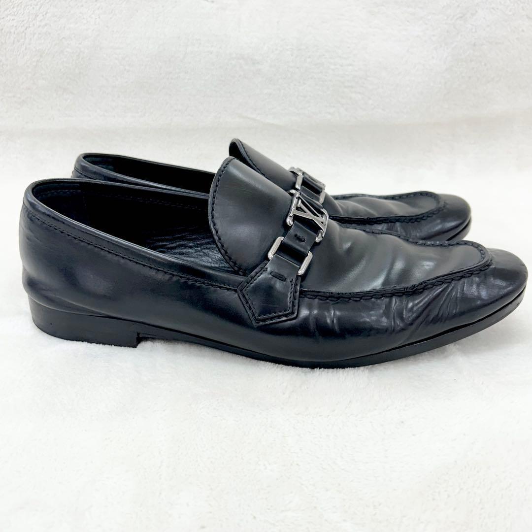 希少サイズ　ルイヴィトン　革靴　ホッケンハイム　LV金具　黒　28cm相当