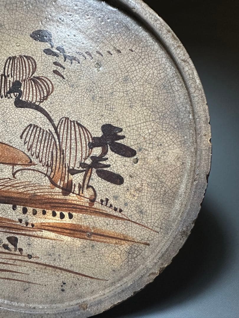 瀬戸　行燈皿　油皿　絵瀬戸　検索:灯火器　江戸時代後期