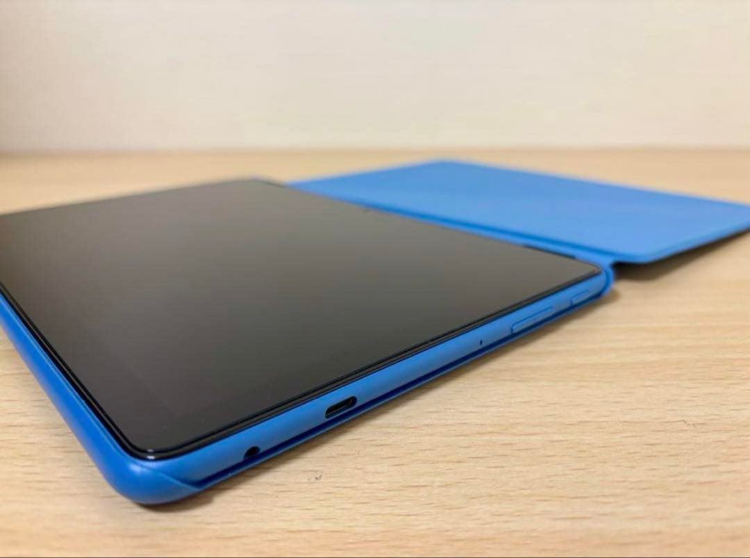 Fire HD 10 64GB ブルー カバー付・ガラスフィルム貼付済ほぼ未使用