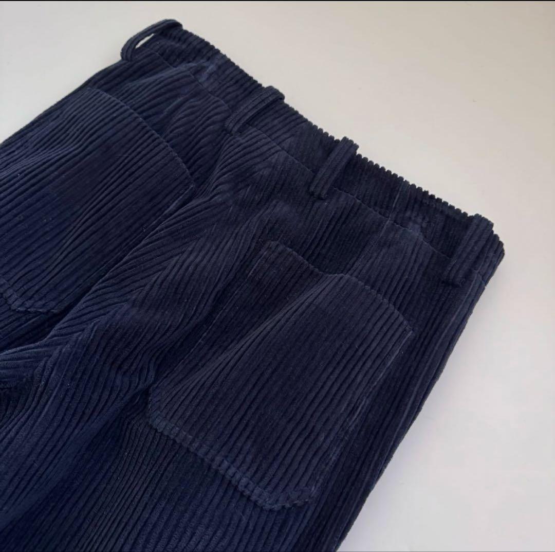 美品　BLAMINK コーデュロイパンツネイビー