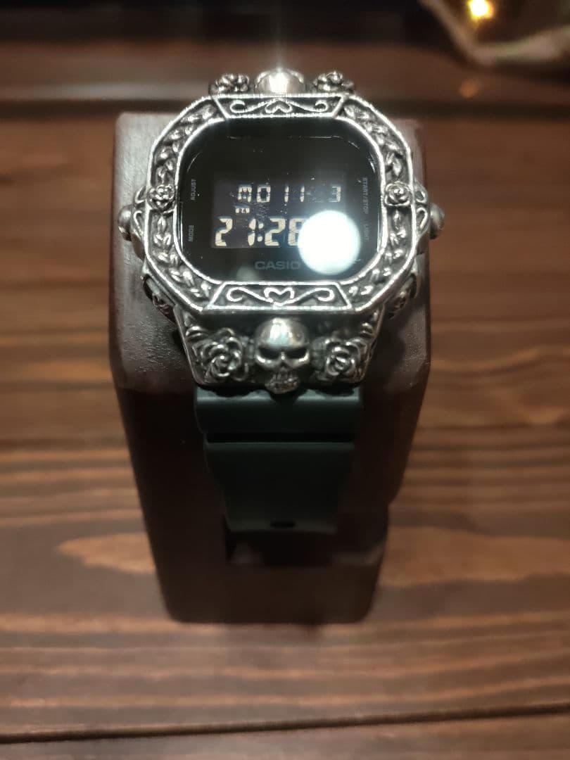 DW-5600BB silver925 シルバー ベゼル バイカー スカル 純銀