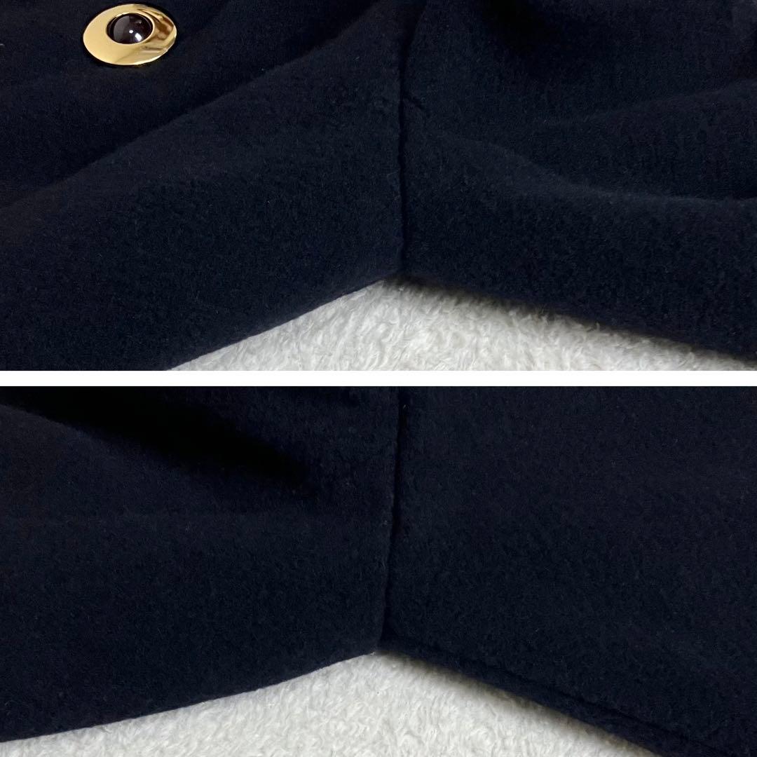 クリスチャンディオール　アンゴラ　ピーコート　ダブルブレスト　L 金ボタン　黒