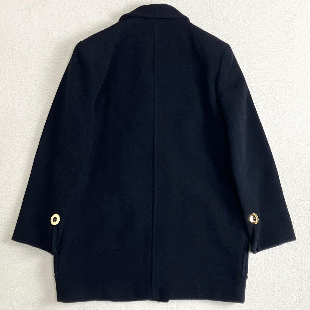 クリスチャンディオール　アンゴラ　ピーコート　ダブルブレスト　L 金ボタン　黒