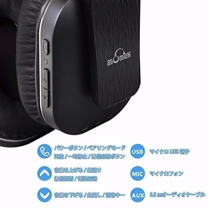 Bluetoothヘッドホン Black (ブラック)△