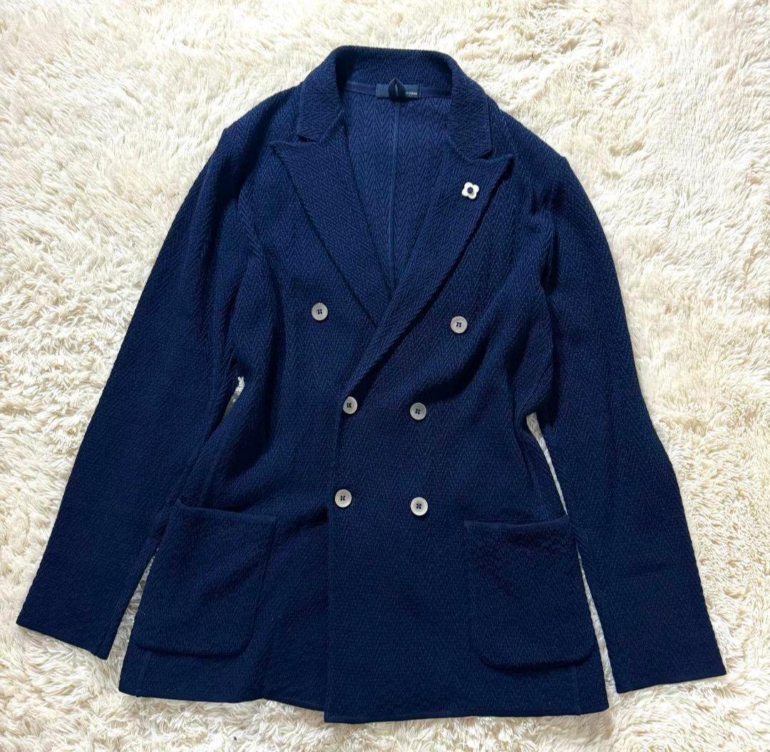 LARDINI ネイビー ダブルブレストジャケット