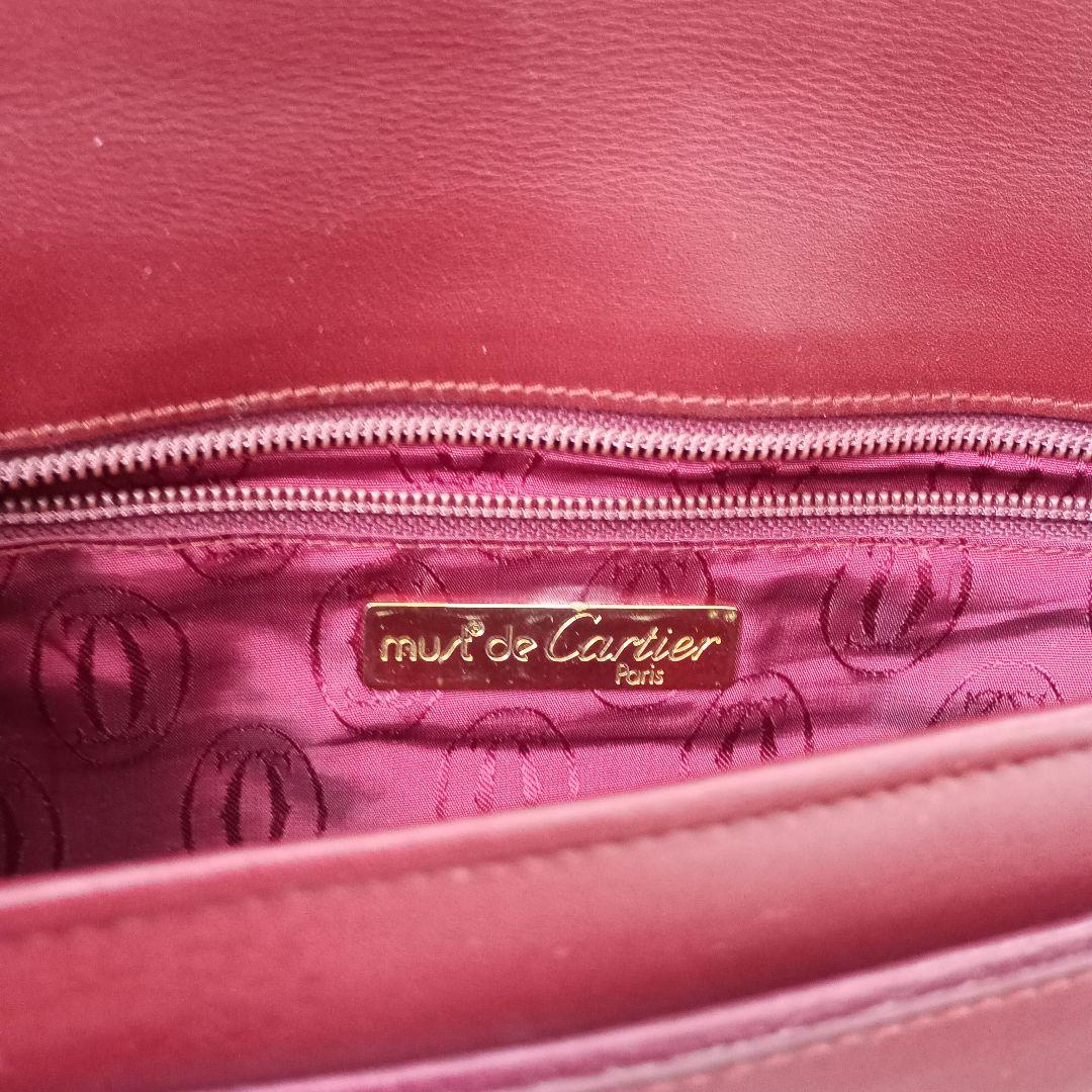 レザー フラップクラッチバッグ バーガンディ