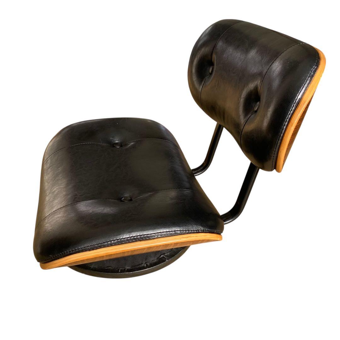 座椅子 革 木目調 回転椅子 チェア