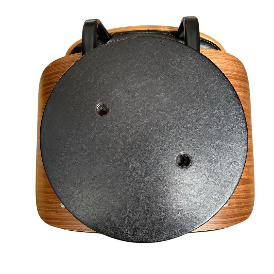 座椅子 革 木目調 回転椅子 チェア