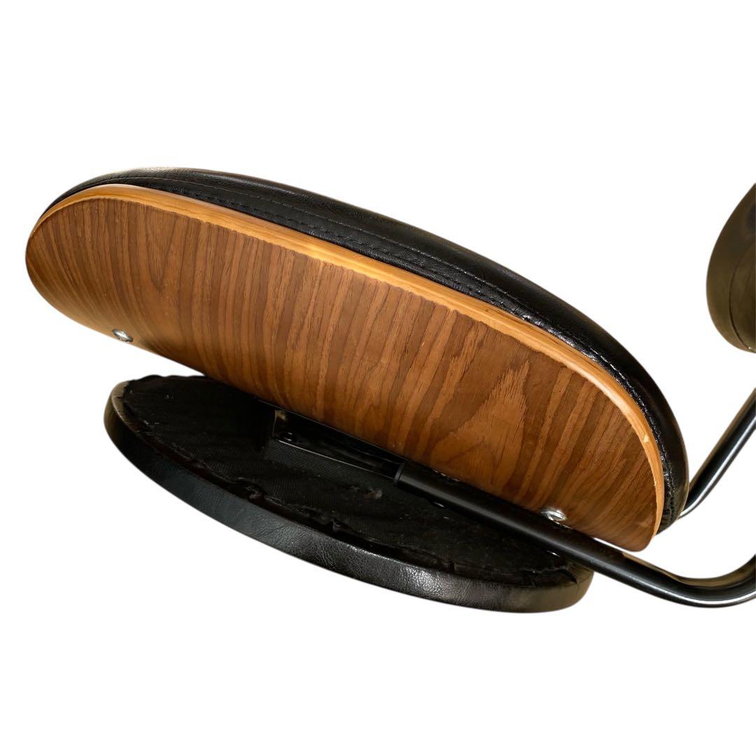 座椅子 革 木目調 回転椅子 チェア