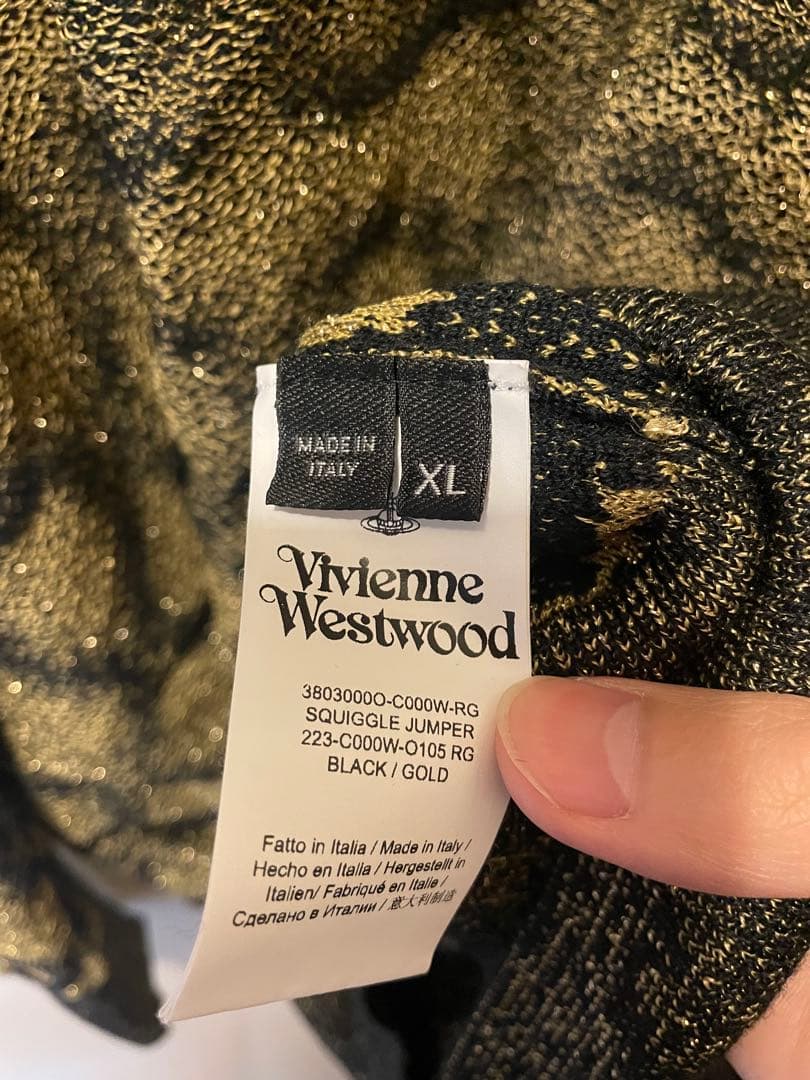 Vivienne Westwood スクイグル ニット インポート　黒　金