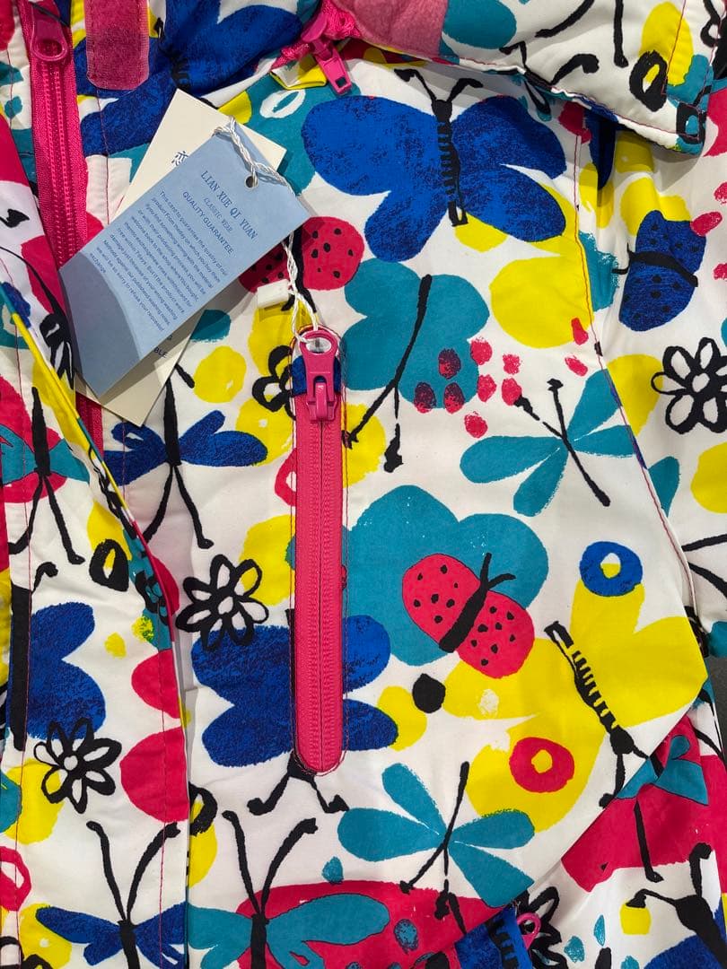 子供用 蝶々花柄スキーウェアセット