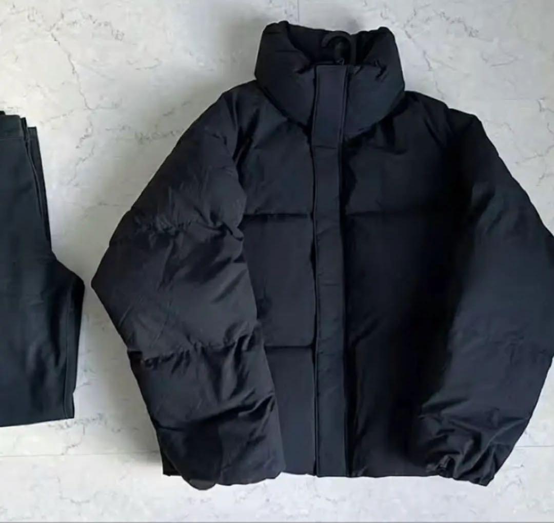 Lサイズ ブラック UNIQLO(ユニクロ) パデッドボリュームジャケット