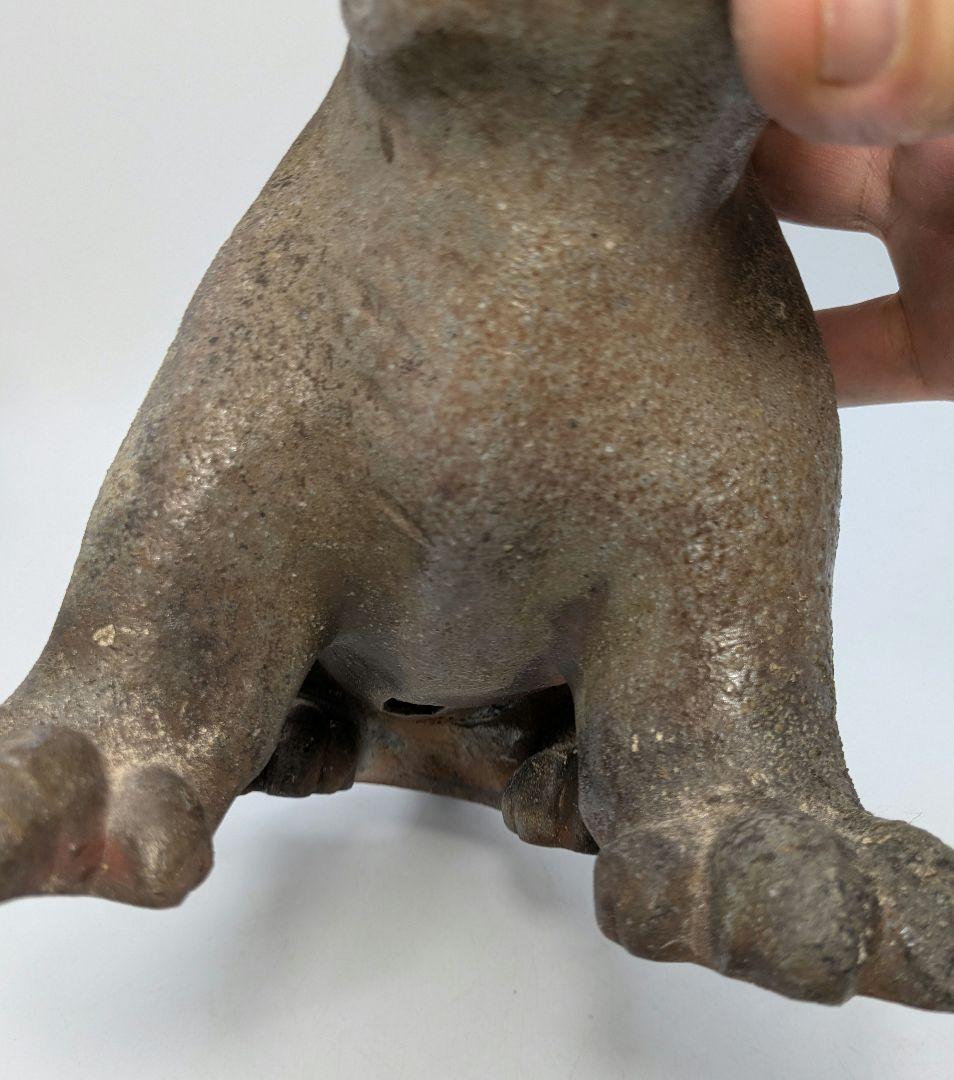 岡山県重要無形文化財 浦上善次 備前焼 寅 共箱共布栞 虎 トラ 干支置物 陶彫