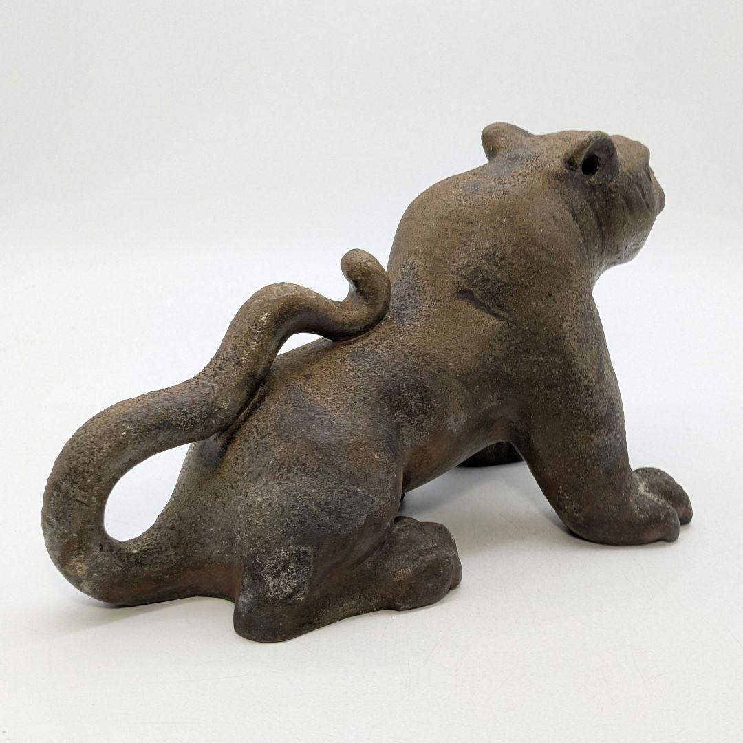 岡山県重要無形文化財 浦上善次 備前焼 寅 共箱共布栞 虎 トラ 干支置物 陶彫