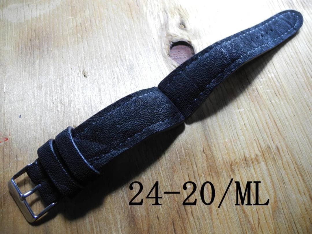 時計ベルト／エレファント／ブラック／24-20/ML