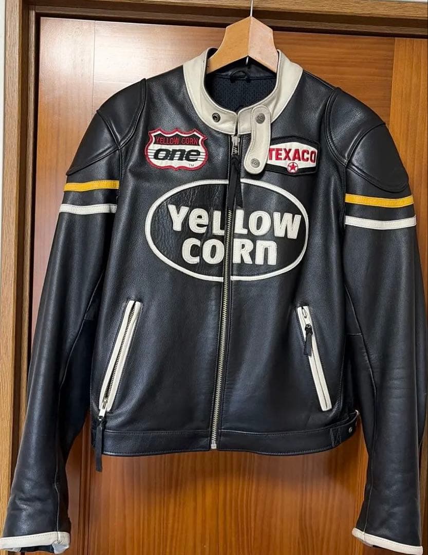 【極美品/本革】イエローコーン レザージャケット Lサイズ 牛革 激レアデザイン