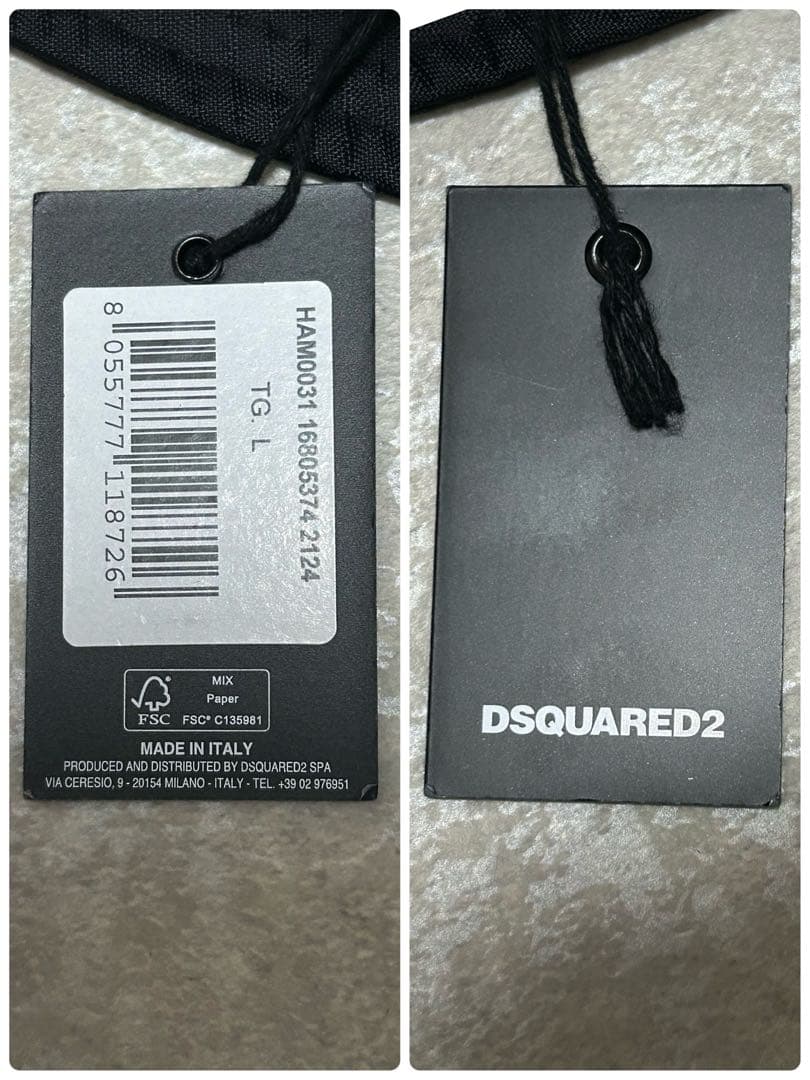 新品 ディースクエアード バケットハット ブラック L