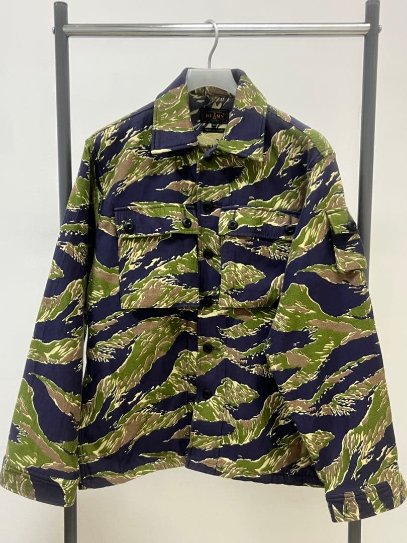 BEAMSPLUS タイガーストライプジャケットジャガード織