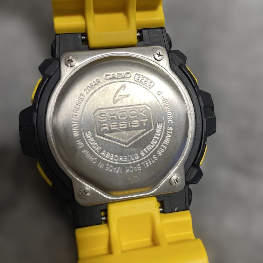 G-SHOCK WR20BAR ブラック/イエロー デジタル腕時計