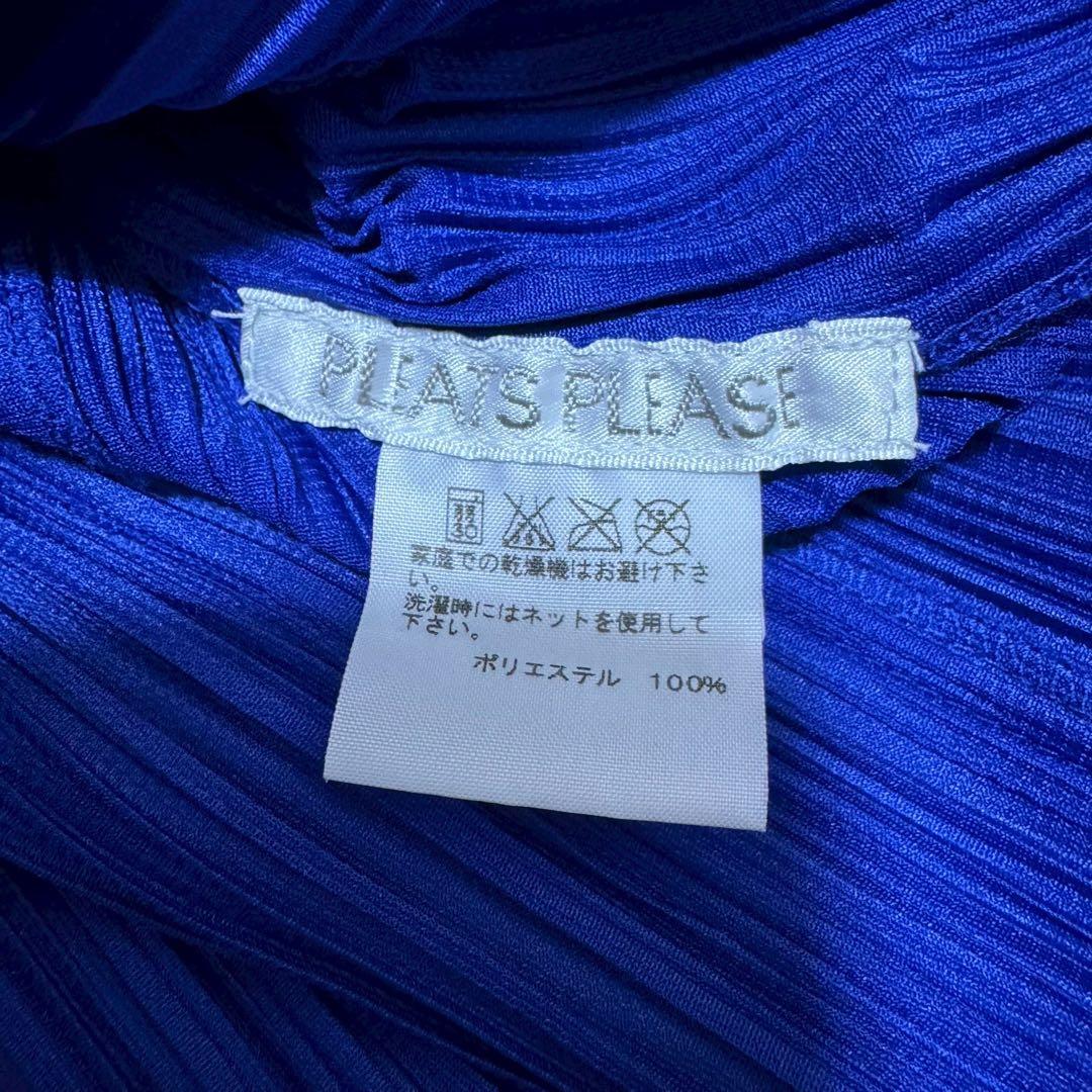 極美品 プリーツプリーズ フレンチスリーブ チュニック Aライン フレア ブルー