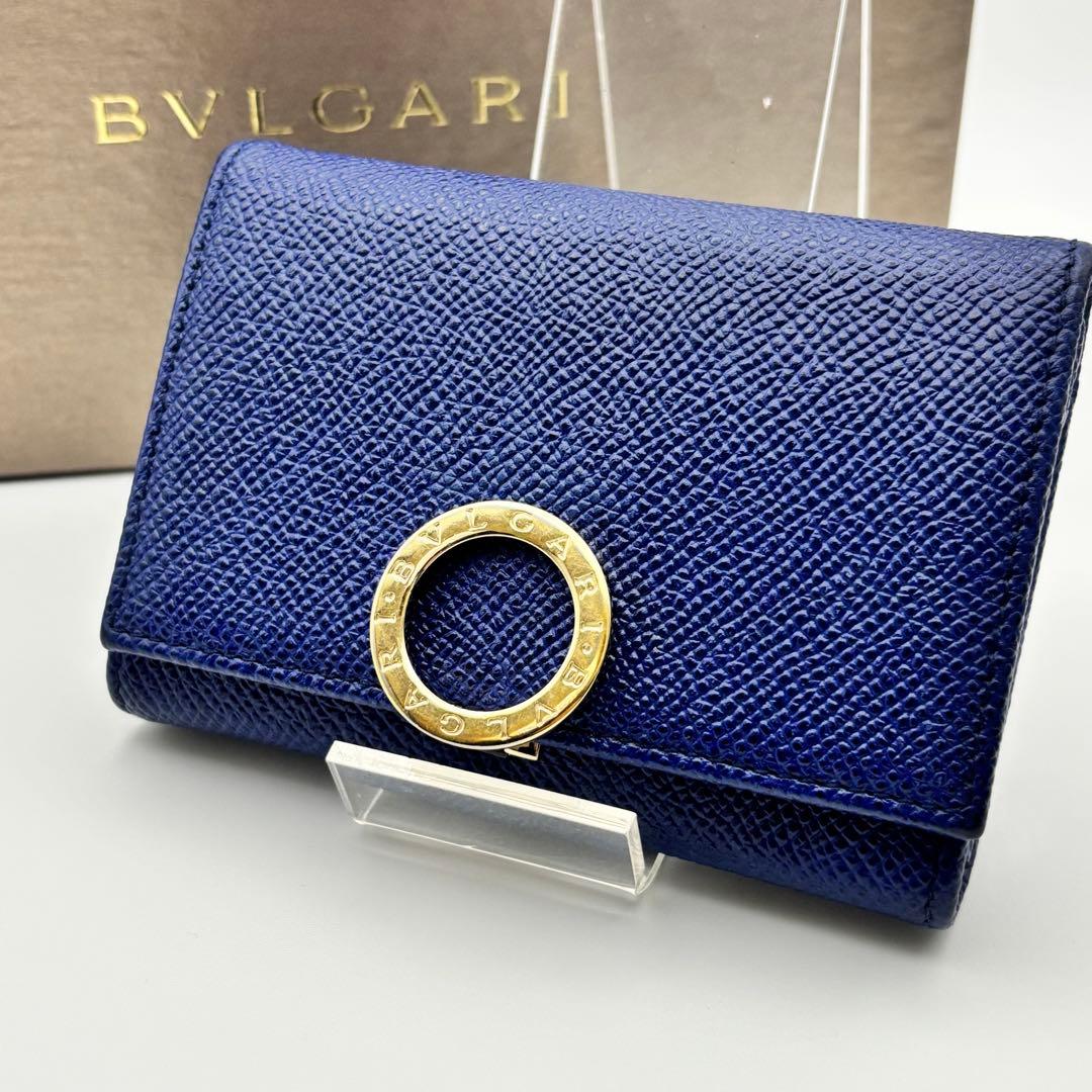 美品✨ブルガリ 名刺入れ カードケース ロゴクリップ ビーゼロワン ネイビー
