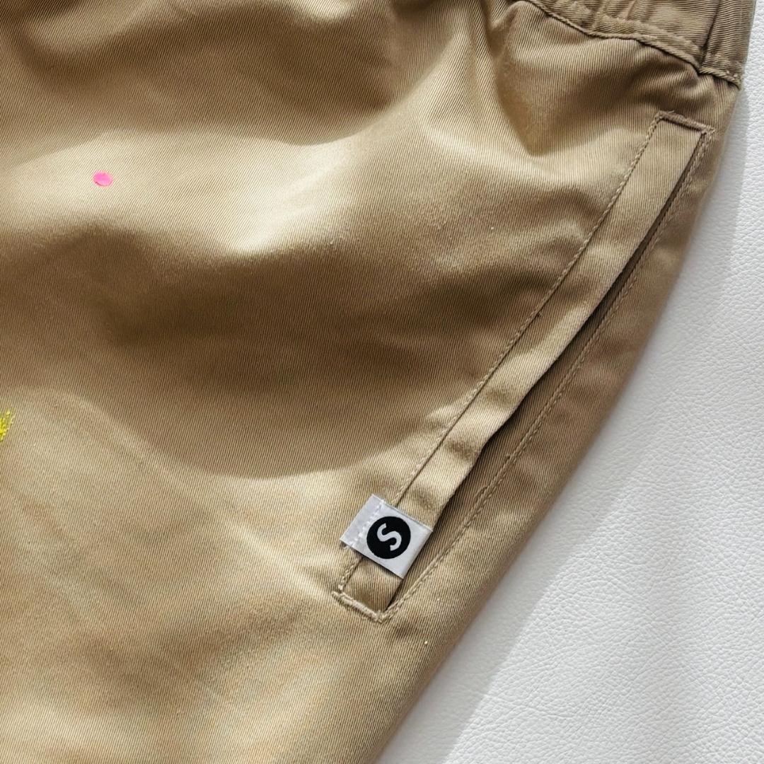 SAPEur スケート チノパンツ ペンキ加工 ドローコード XL ベージュ