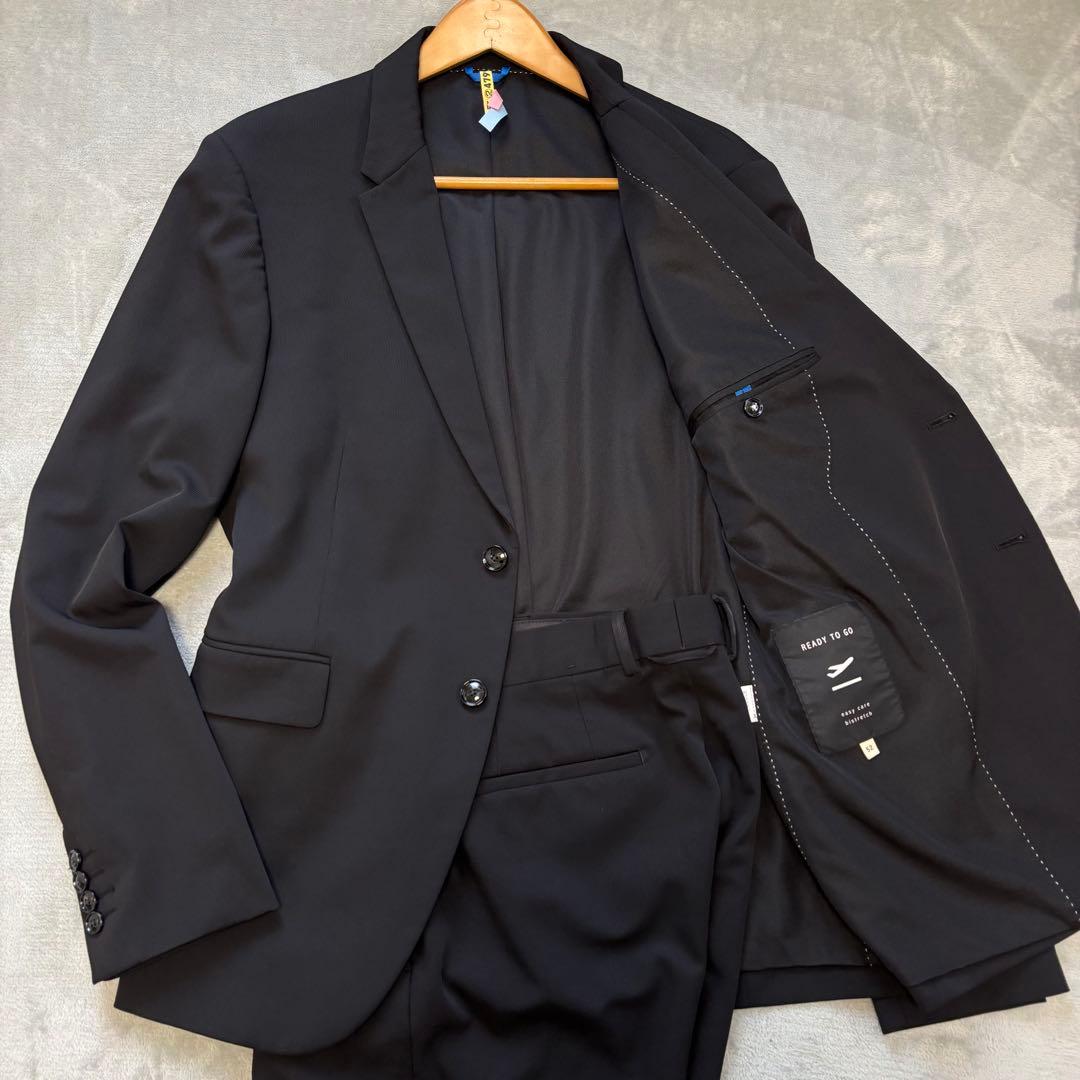 希少 XXL✨ZARA セットアップ　スーツ　ブラック　イージーケア　トラベル