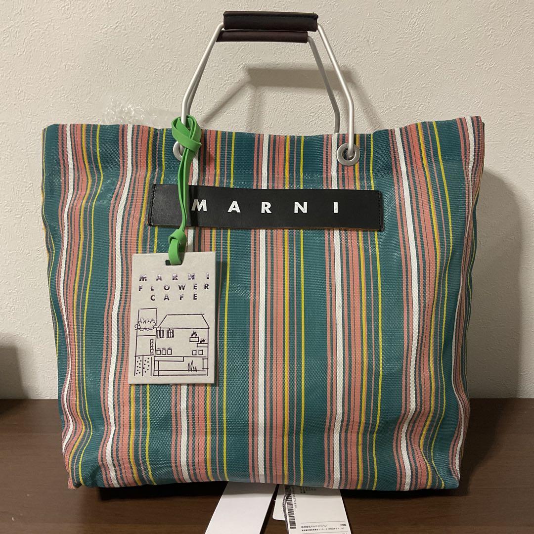 ☆開店セール☆ 使用数日 美品 マルニ フラワーカフェ ロゴ ハンドバッグ