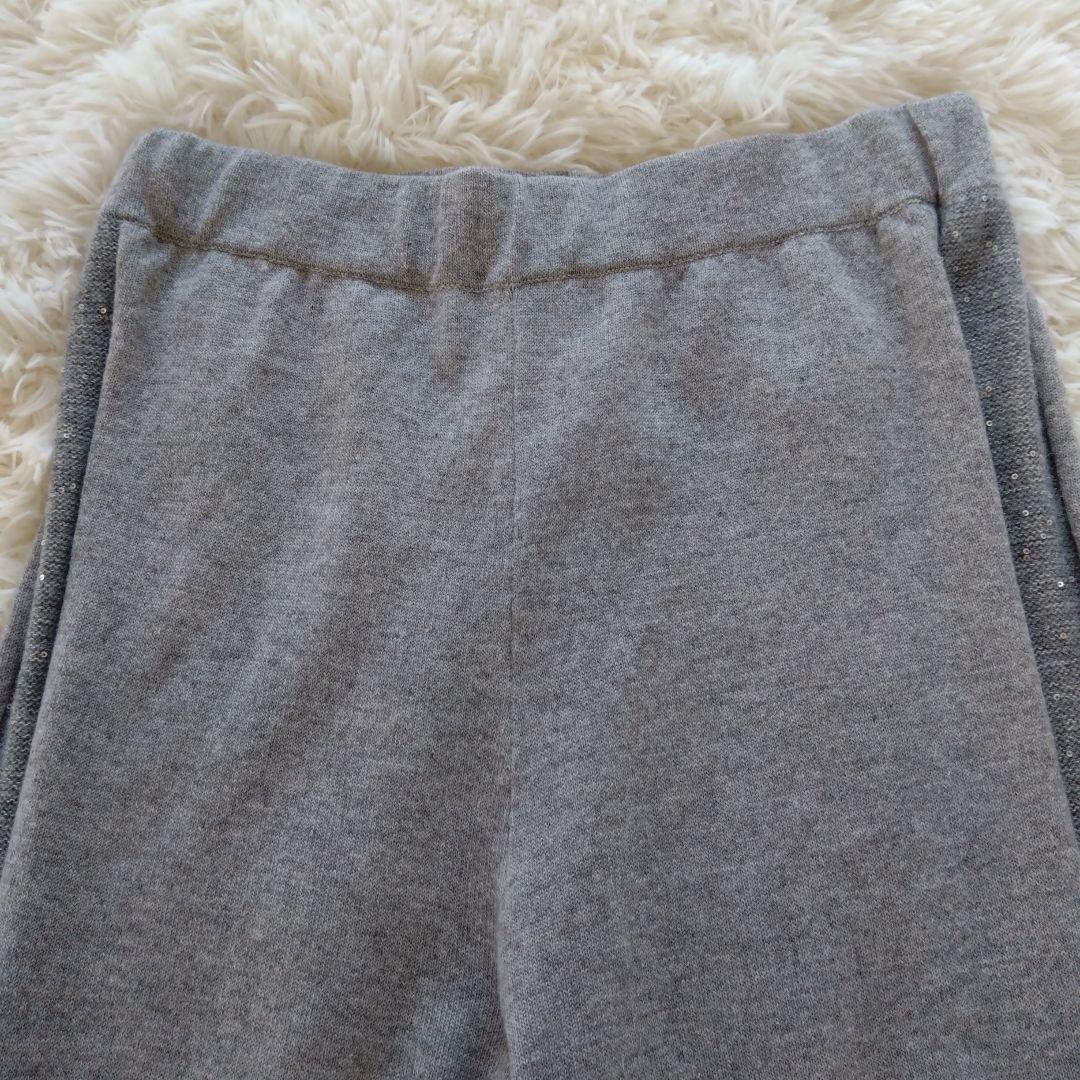 ファビアーナフィリッピ 　スパンコール　カシミヤ　ウエストゴム グレー